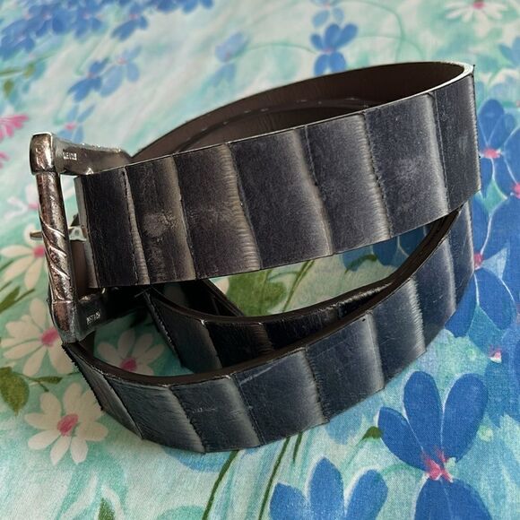 Vintage Leather Post & Co Art Moda Exotic Belt - L (?) - Picture 2 of 12